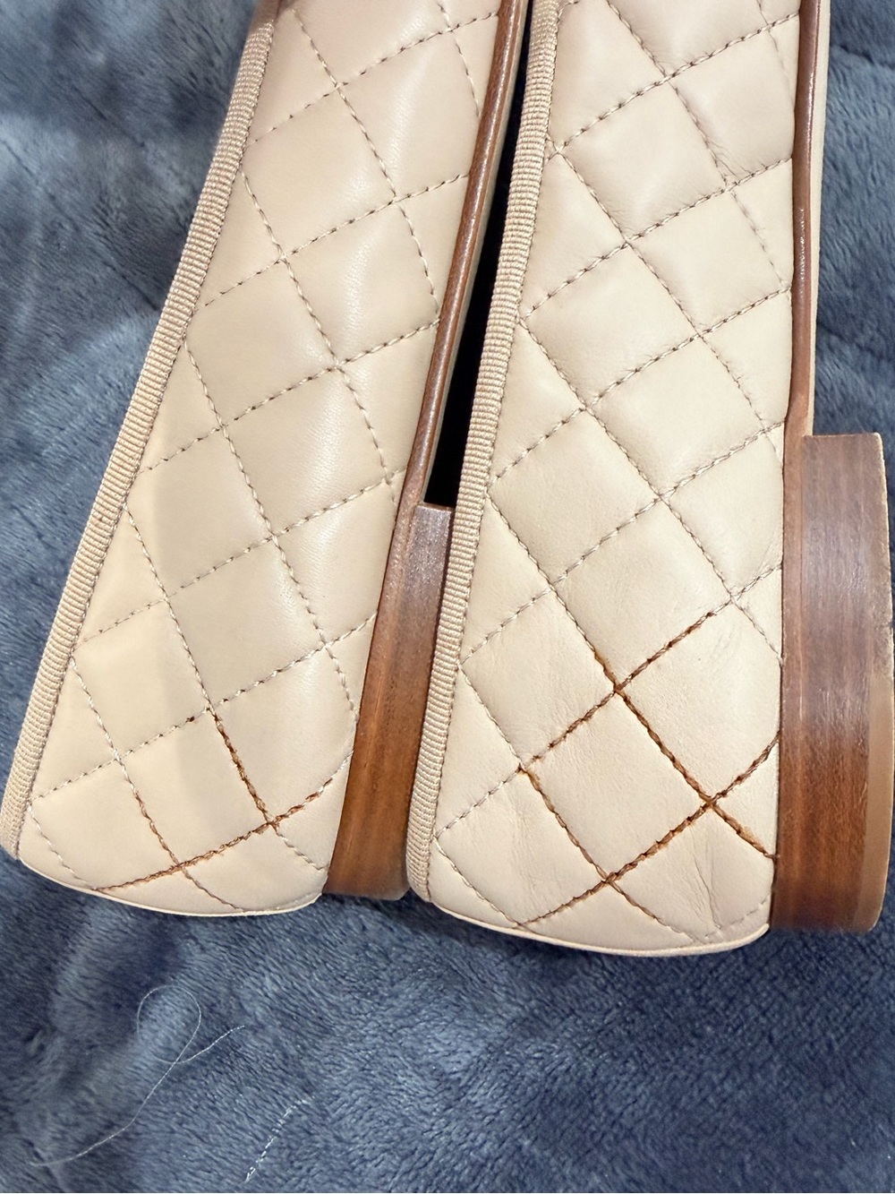 CHANEL Blush Beige Quilted Leather Ballet Flats with CC Bow - Picture 8 of 8